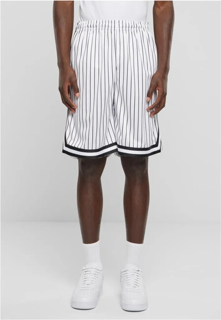Short de détente en maille pour hommes Urban Classics XL rayé noir/blanc