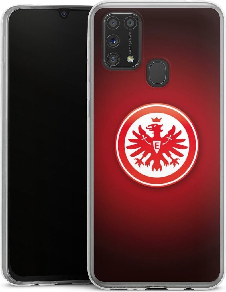 DeinDesign Slim Hülle für Samsung Galaxy M31 Silikon Case Ultra Dünn Handyhülle Eintracht Frankfurt Offizielles Lizenzprodukt Wappen