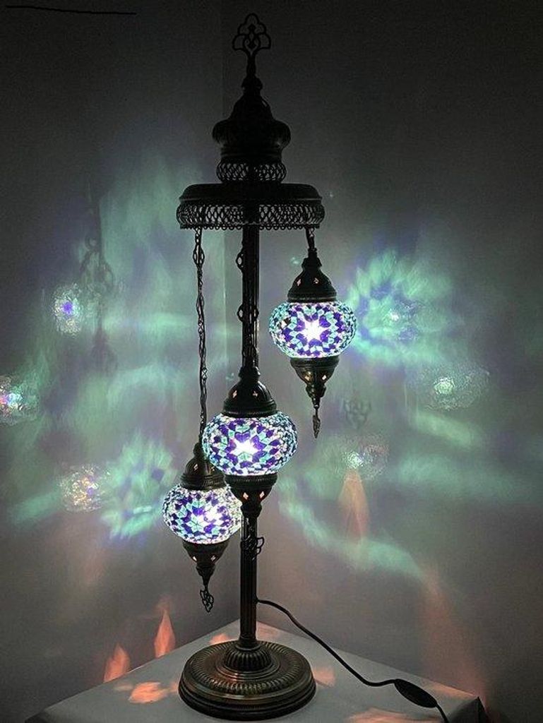 Türkische Mozaik-Vloerlampe - Marokkanische Lampe in Blau Produktbild 