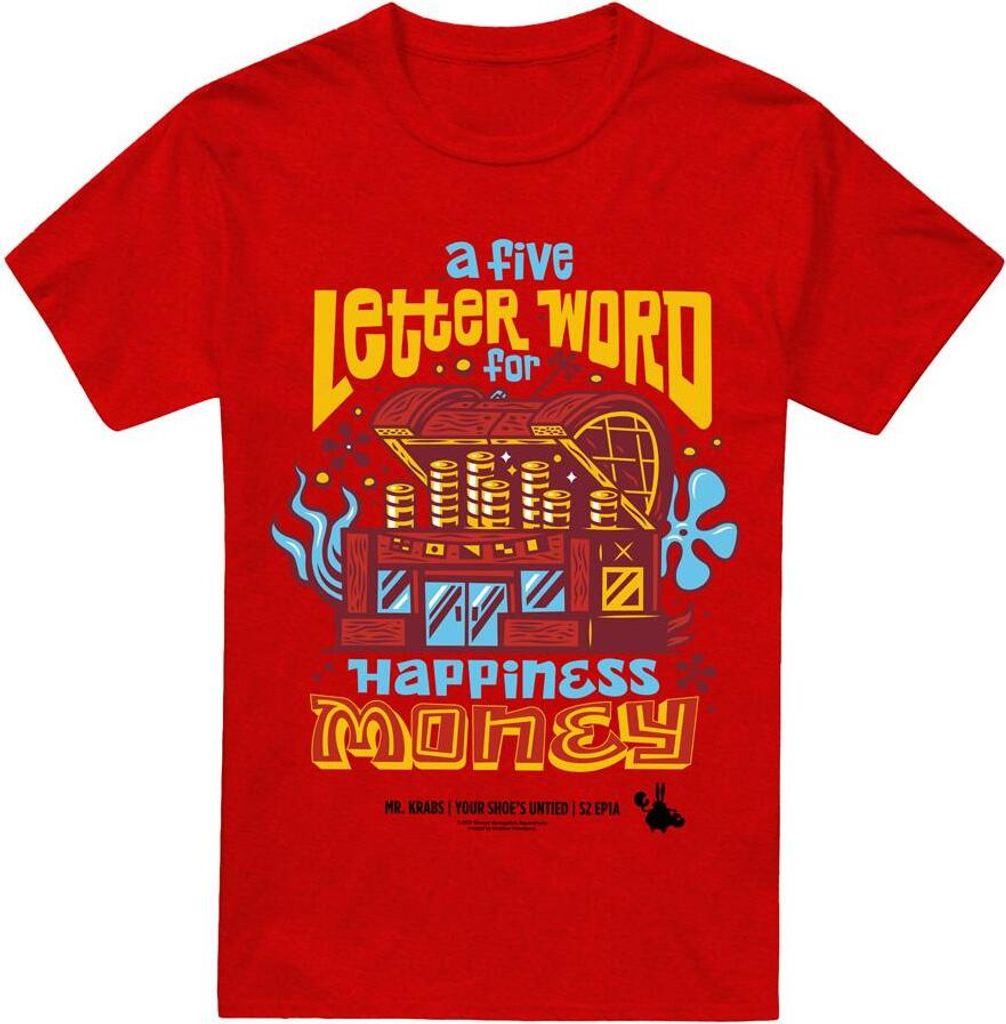 SpongeBob SquarePants - "Money" T-Shirt für Herren/Damen Uni TV18336 (XL) (Rot)