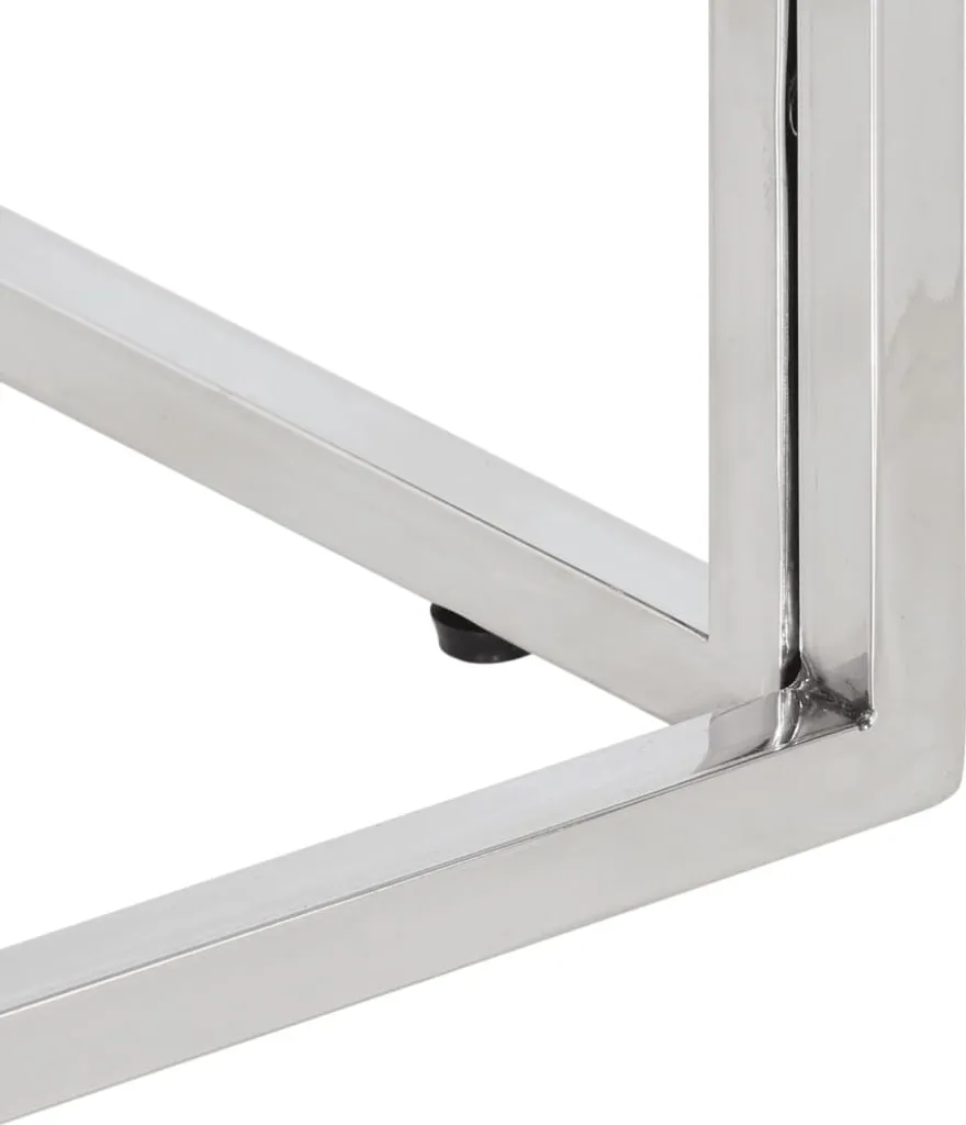 Coffee Table Design Acciaio Inox e Legno Massiccio Minimalista - 5