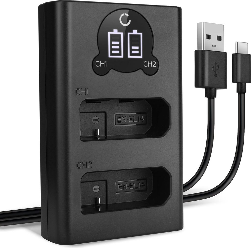 CELLONIC EN-EL14 Dual Schnellladegerät kompatibel mit Nikon D3500 D3400 D3300 D3200 D3100 D5100 D5200 D5300 D5500 D5600 Df Coolpix P7000 P7100 P78...