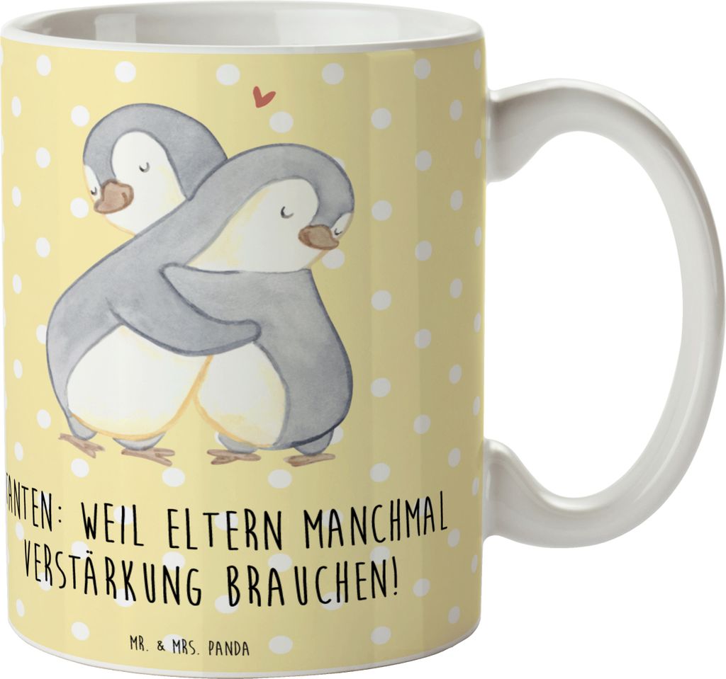Mr. & Mrs. Panda Becher Liebe Tanten - Gelb Pastell - Geschenk, Nichte, Tante, Eltern, Familie, Spaß, Keramiktasse, Tasse mit Spruch, Weihnachten,...