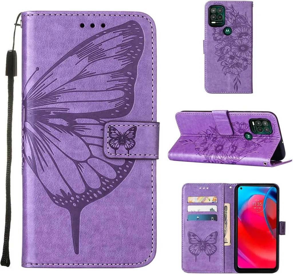 Custodia Antiurto Moto G Stylus 5G 2021 | Pelle Viola con Slot Carte