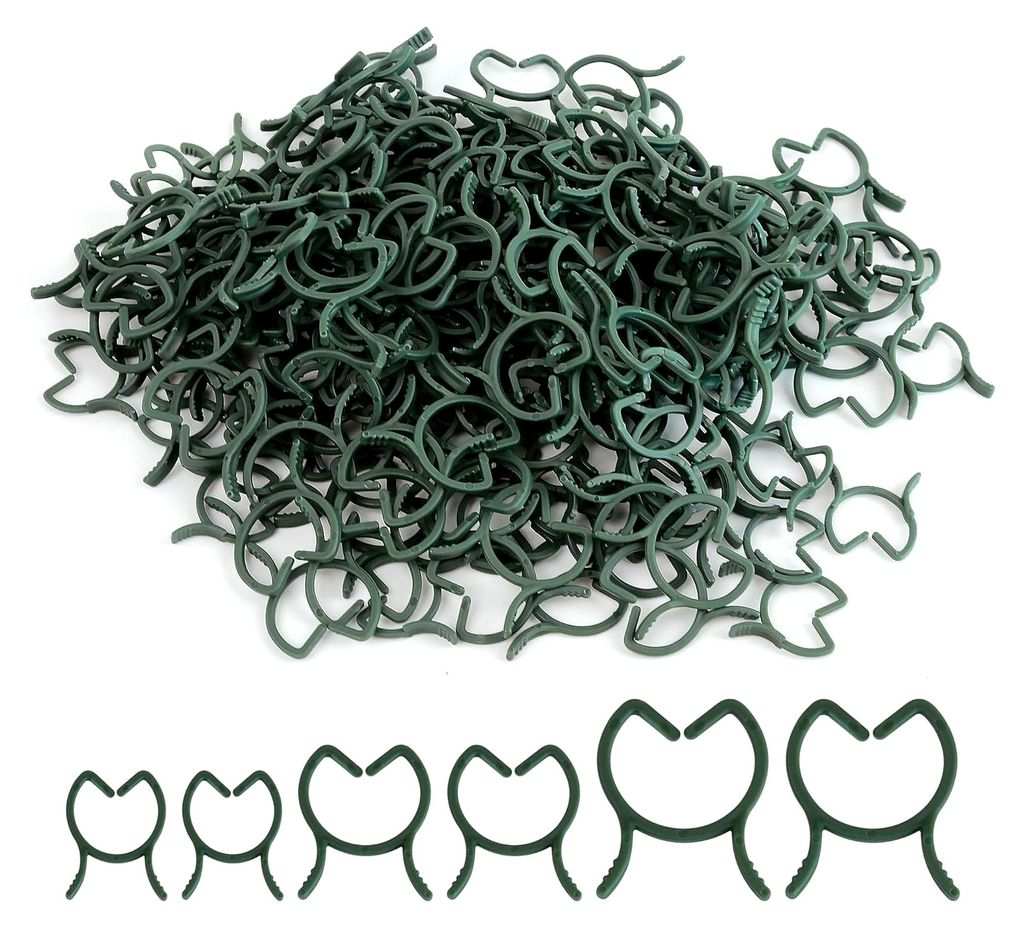 240 Stück Pflanzenclips für Kletterpflanzen, Tomatenclips, Blumenklammern und Pflanzenbinder (S+M+L)