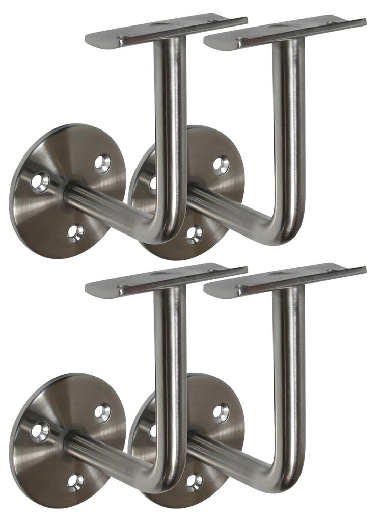 Edelstahl Handlaufhalter Set 4 Stück HLH 1843 gewölbte Auflage Handlaufträger Handlaufstütze
