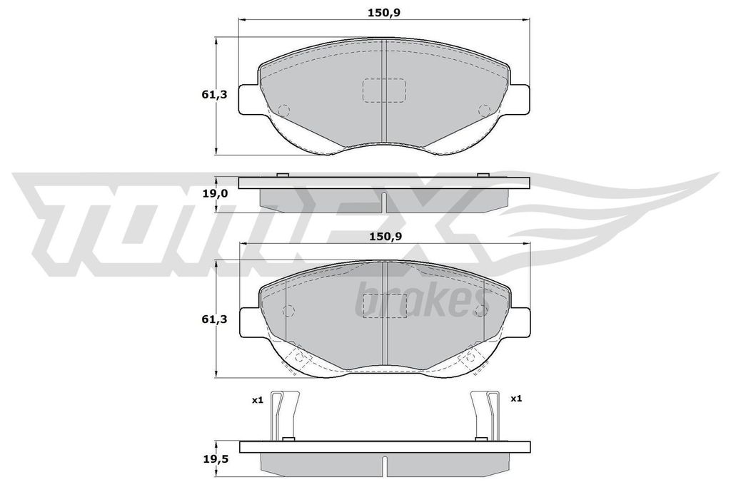 TOMEX brakes Bremsbeläge Satz Vorne Bremsklötze für TOYOTA AVENSIS Station Wagon (ZRT27, ADT27) TX 17-20