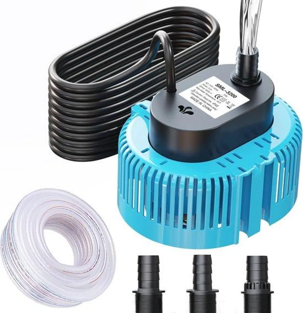 Pompe pour eaux usées 3,2m aspiration - Grand tuyau 5m et câble 7,5m