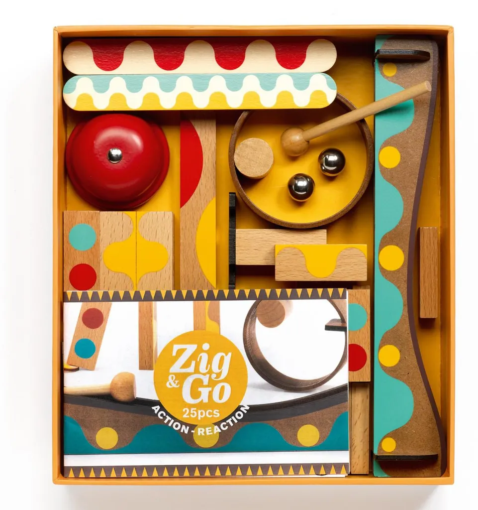 Set de construction Zig & Go Dring Djeco 25 pièces - Circuit Action