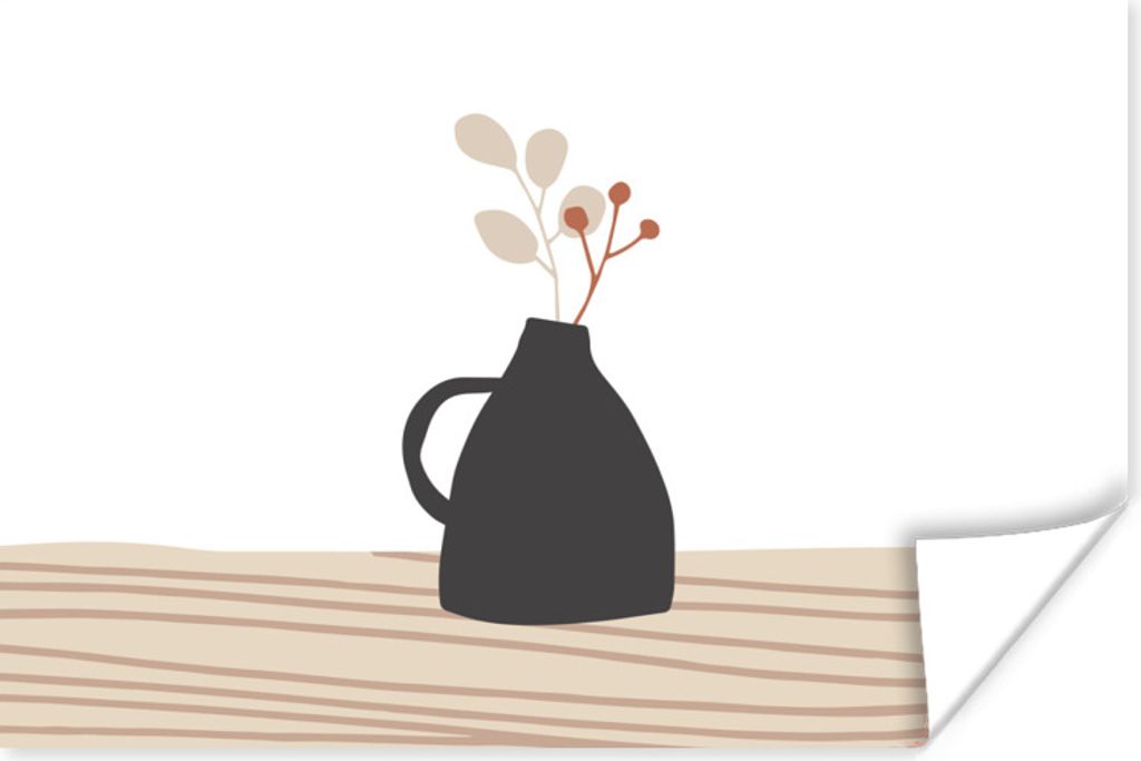 MuchoWow Poster Sommer - Blume - Schwarz 30x20 cm - Plakate - Print