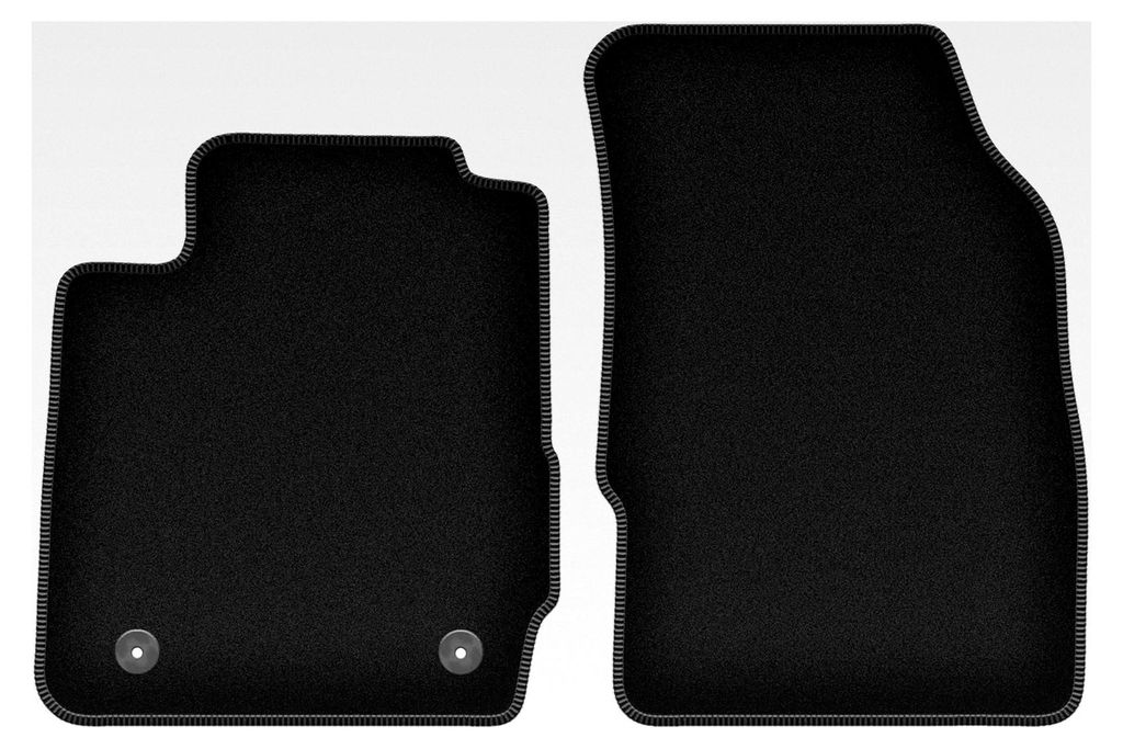 Vorderes Fußmatten-Set aus Velours für Ford Fiesta MK7 (2011-2017) | Qualität: Basic - Passgenau, rutschfester Untergrund, 2-teilig - Schwarz