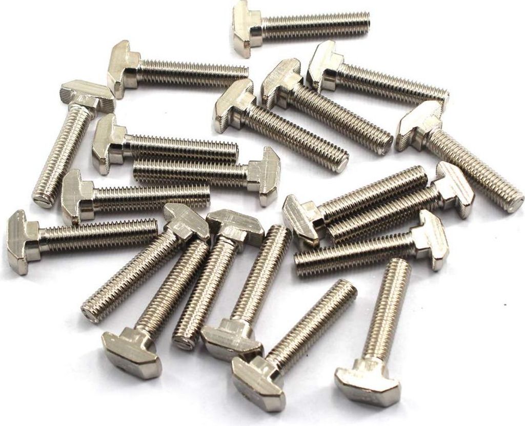M6x25 T-Schraube aus Kohlenstoffstahl mit Hammerkopf für 3030 Serie T-Profil Aluminiumextrusion Europäischer Standard (30 Stück)