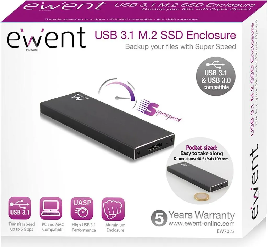 Offerta Box Ewent EW7023 SSD M.2 Alluminio | Case Esterno USB 3.1 - 3