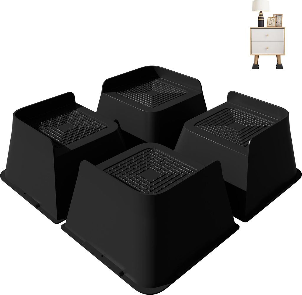 XMTECH Möbelerhöhung 4er Set 7,5 cm, L-förmige Möbelerhöher für Bett, Sofa, Tisch, Stuhl & Schreibtisch, rutschfeste Betterhöhung, Tischerh...