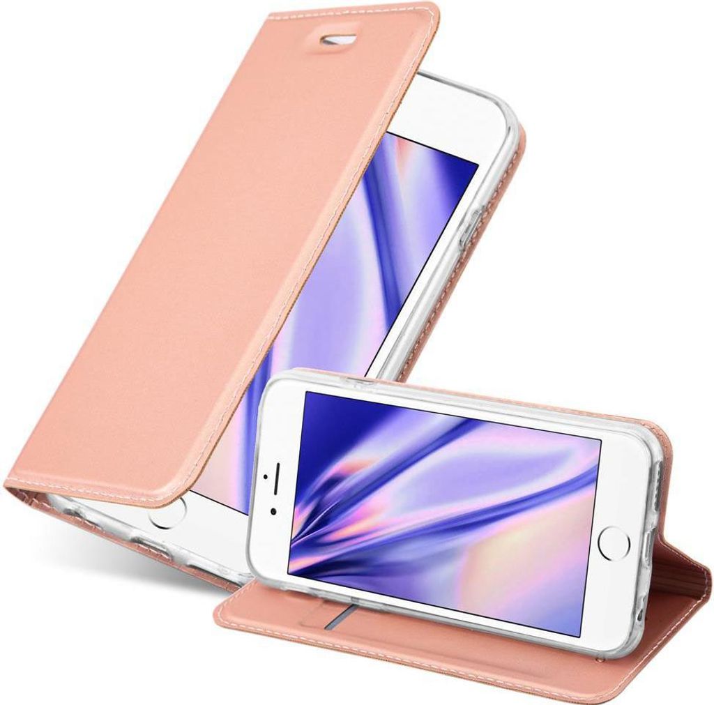 Cadorabo Handyhülle für Apple iPhone 6 / 6S Schutz Hülle in Rosa Cover Etui Book Case Booklet