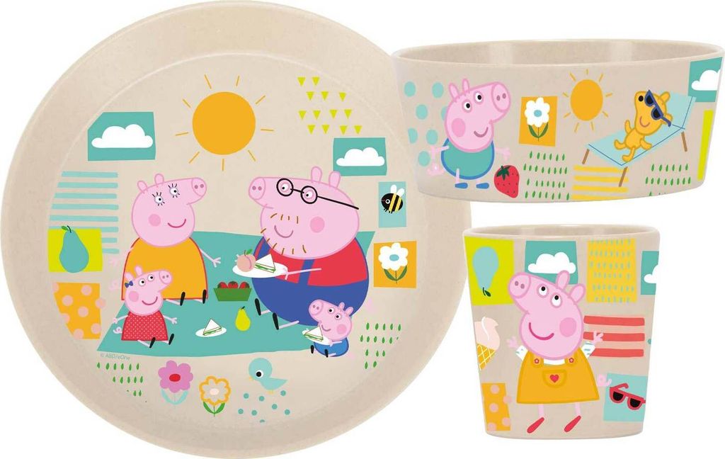 KOZIOL Kindergeschirr Connect Peppa Pig 3teilig sand Obrázok produktu 