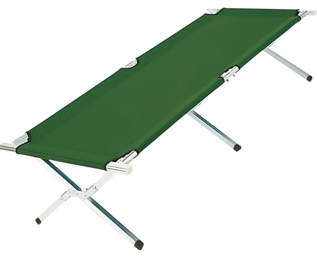 Linder Exclusiv Lit de camping pliant Vert : lit de camp robuste et léger