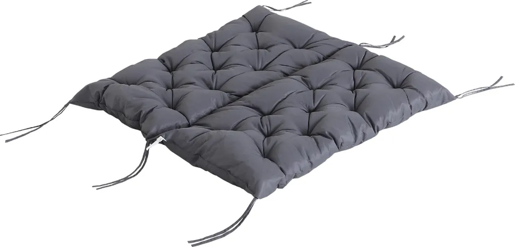 Fortuna Lai Coussin de Banc de Jardin 100x98x8 cm en Coton Gris Foncé