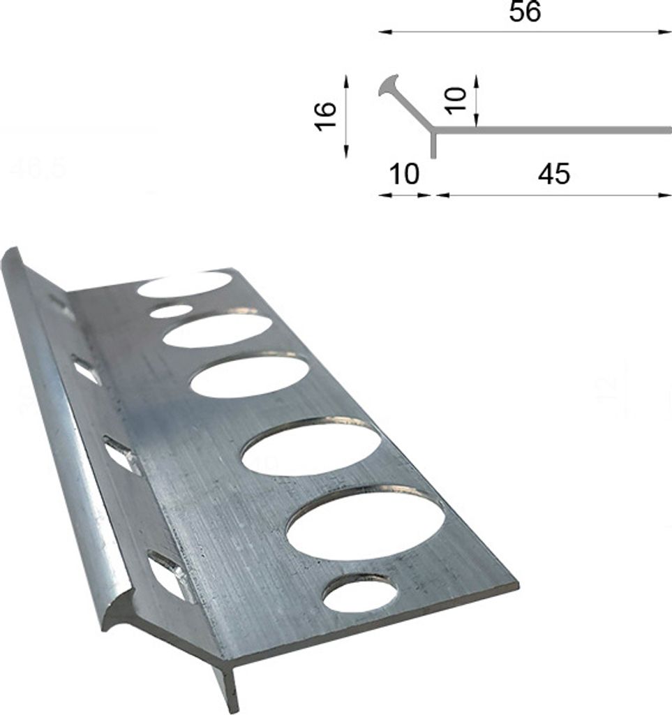 Renoplast Aluminium Treppenstufen-Profil V2 Harzboden, Produktbild 