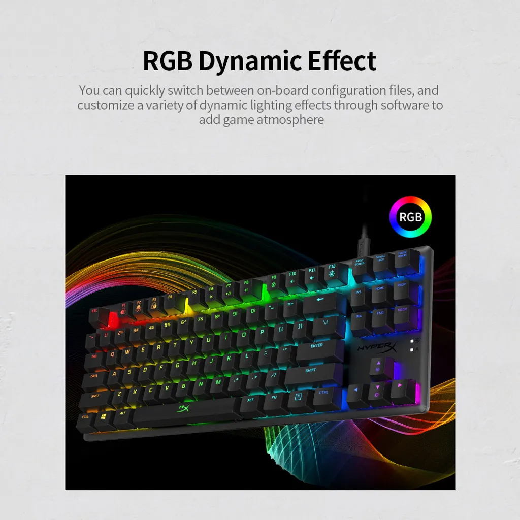 Clavier Gaming Compétition HyperX Alloy Origins Core TKL RGB Rapide - 8