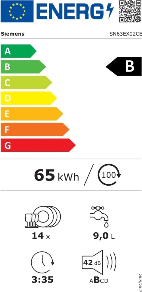 Siemens SN63EX02CE Einbaugeschirrspüler  vollintegrierbar  Produktbild 6