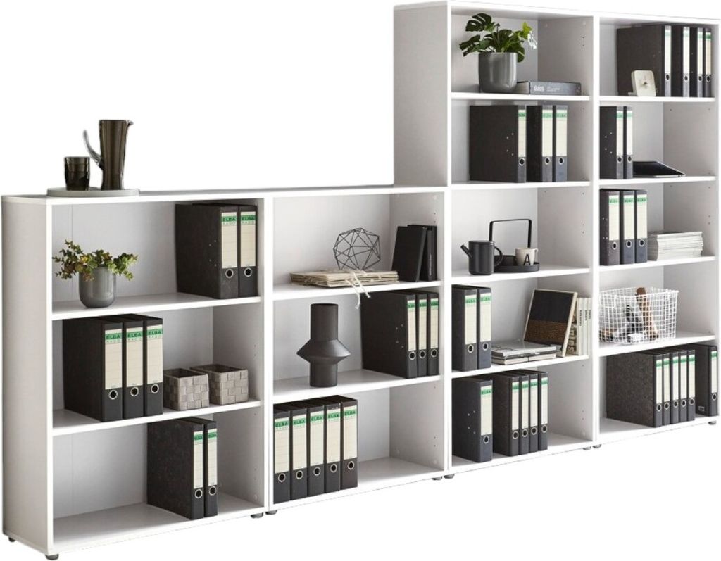 Aktenregal TABOR 5 in weiß, Regal-Set, Büroregale, ideal für Aktenordner