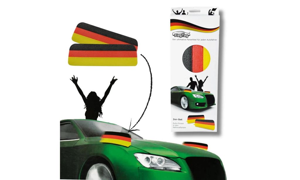 Styropor-Auto-Flaggen 2er Set | Deutschland Produktbild 