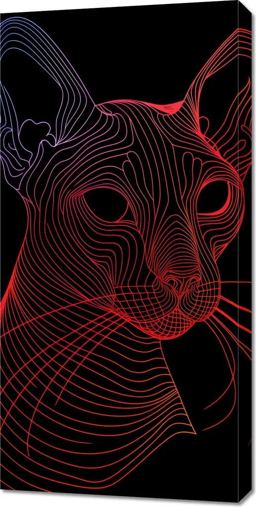 Quadro Gatta Digitale 50x100 cm - Regalo Ideale per Amanti Gatti