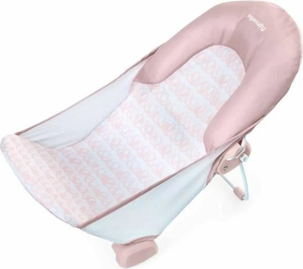 Baignoire bébé Ingenuity Rose avec transat intégré et dossier doux