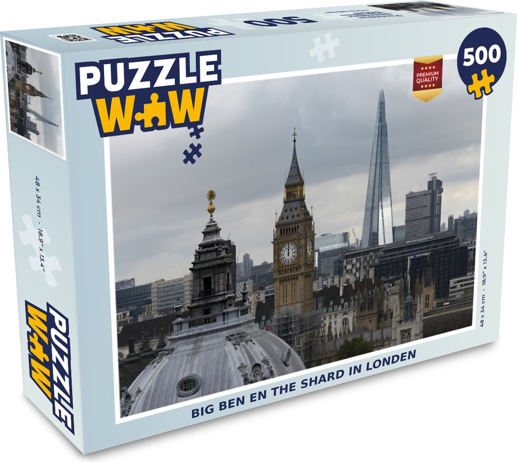 MuchoWow Puzzle 500 Teile Big Ben und The Shard in London - 500 Teile - Kinder - Selberbauen - Puzzlespiele