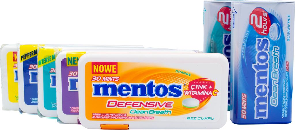 Pastilky Mentos Clean Breath Mint v 7-balení s 5 príchuťami Obrázok produktu 