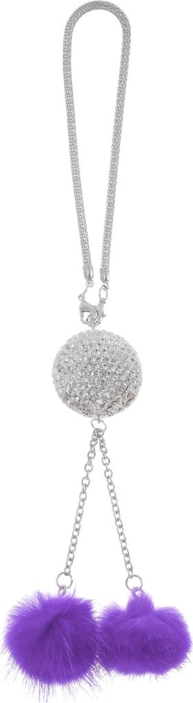 1 Stück Metall Strass Bohrloch Ball Haarauto Rückspiegel Anhänger Accessoires Auto Hängeornament Dunkelviolett