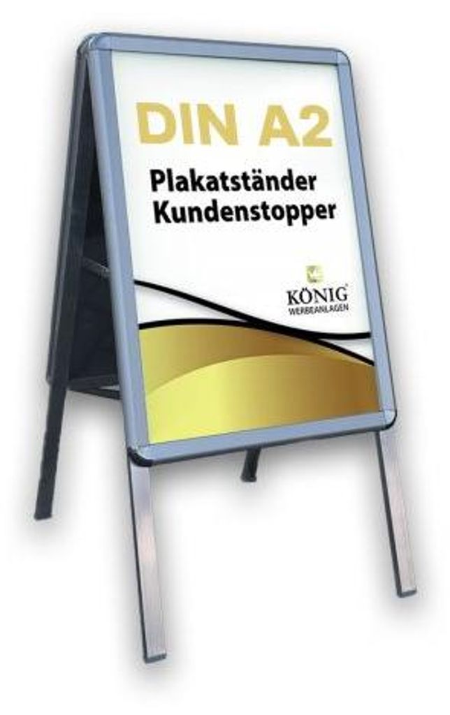 Dreifke Plakatständer Keitum DIN A2 silber | beidseitig für 2 Plakate | Rückw...