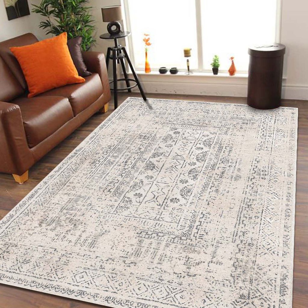 Bamyum Duncan Bedruckter Teppich Chenille-Druck Maschinell Hergestellt 120x180 cm, Waschbarer Antibakteriell Anti Rutsch Teppich Schlafzimmer