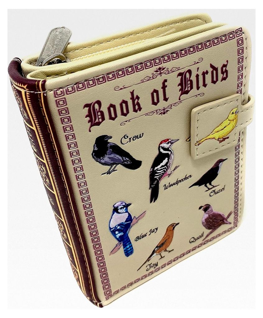 Book of Birds Kleine Geldbörse für Damen und Mädchen Vegan Kunstleder 11,4 cm Beige