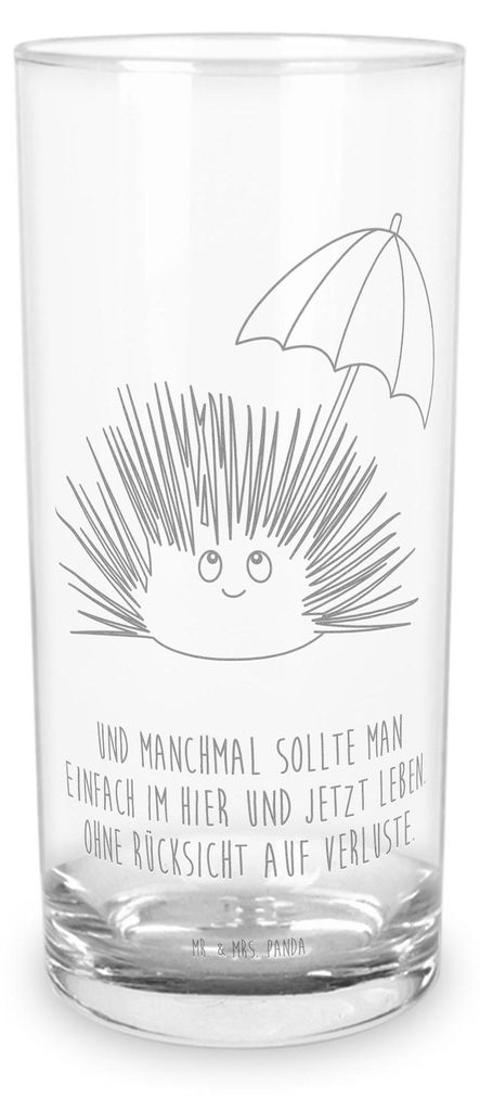 Mr. & Mrs. Panda Cocktailglas Seeigel 400 ml - Transparent - Geschenk, Meerestiere, Tumbler, Hier und Jetzt, Leben, Lebe, Glas, Longdrinkglas, Wass...