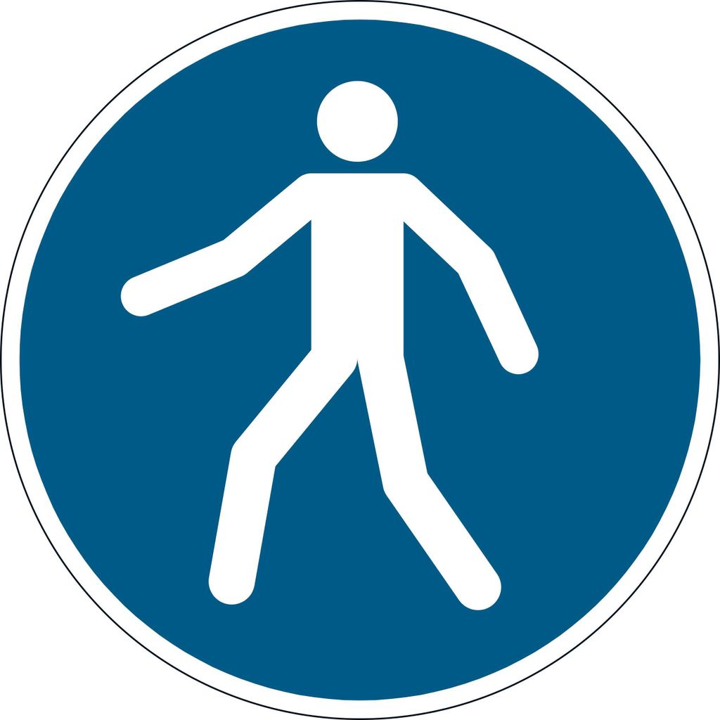 DURABLE Gebotsaufkleber 'Fußgängerweg benutzen' Ø 430 mm Produktbild 
