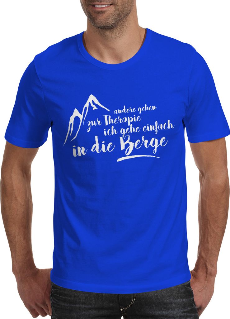 Herren T-Shirt Wandern Andere gehen zur Therapie ich gehe einfach in die Berge - Moonworks royal XS