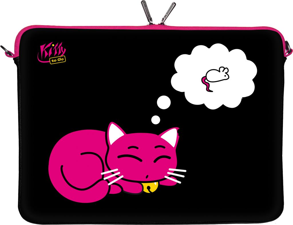 Kitty to Go LS143-10 Designer Laptop Neopren Schutzhülle 10 Zoll PC Netbook Tasche 9,7 bis 10,1 & 10,5 Zoll (26,67 cm) Sleeve Hülle Case Katze ro...