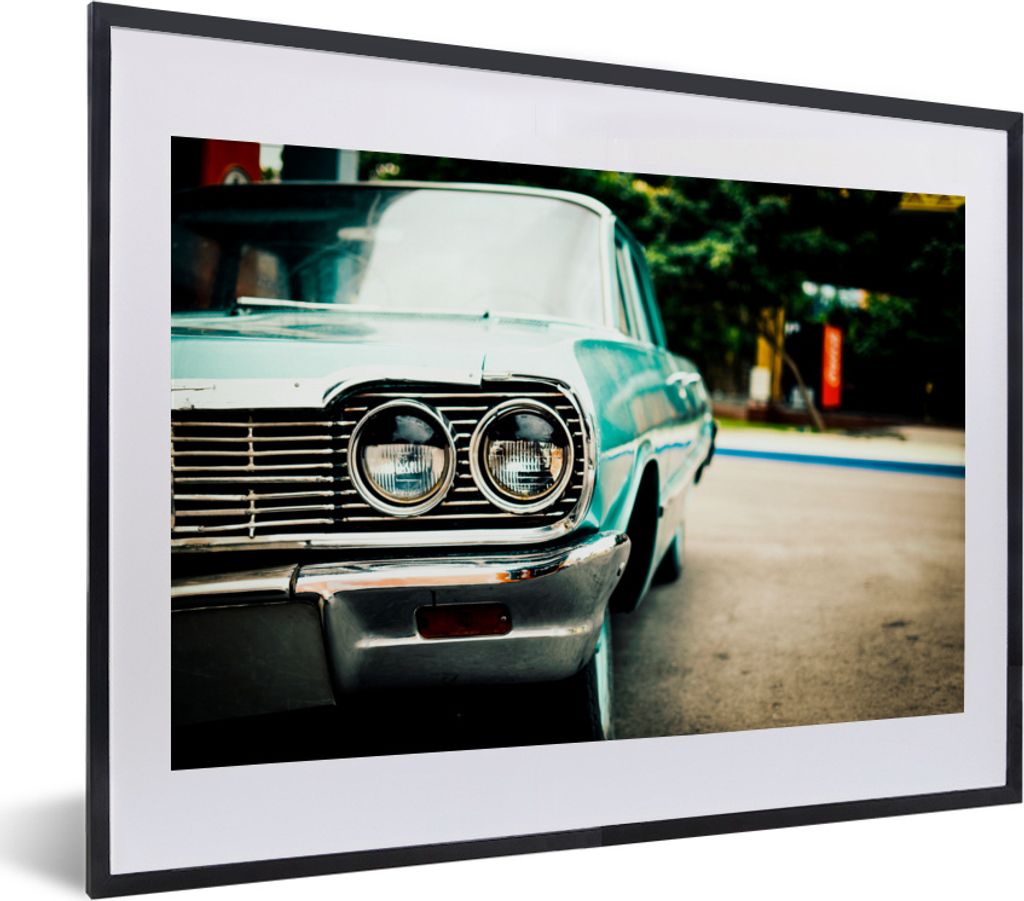 MuchoWow MuchoWow Gerahmtes Poster Autos - Retro - Indien 40x30 cm - Poster mit zchwarzem Bilderrahmen - Bilderrahmen - Poster im Rahmen