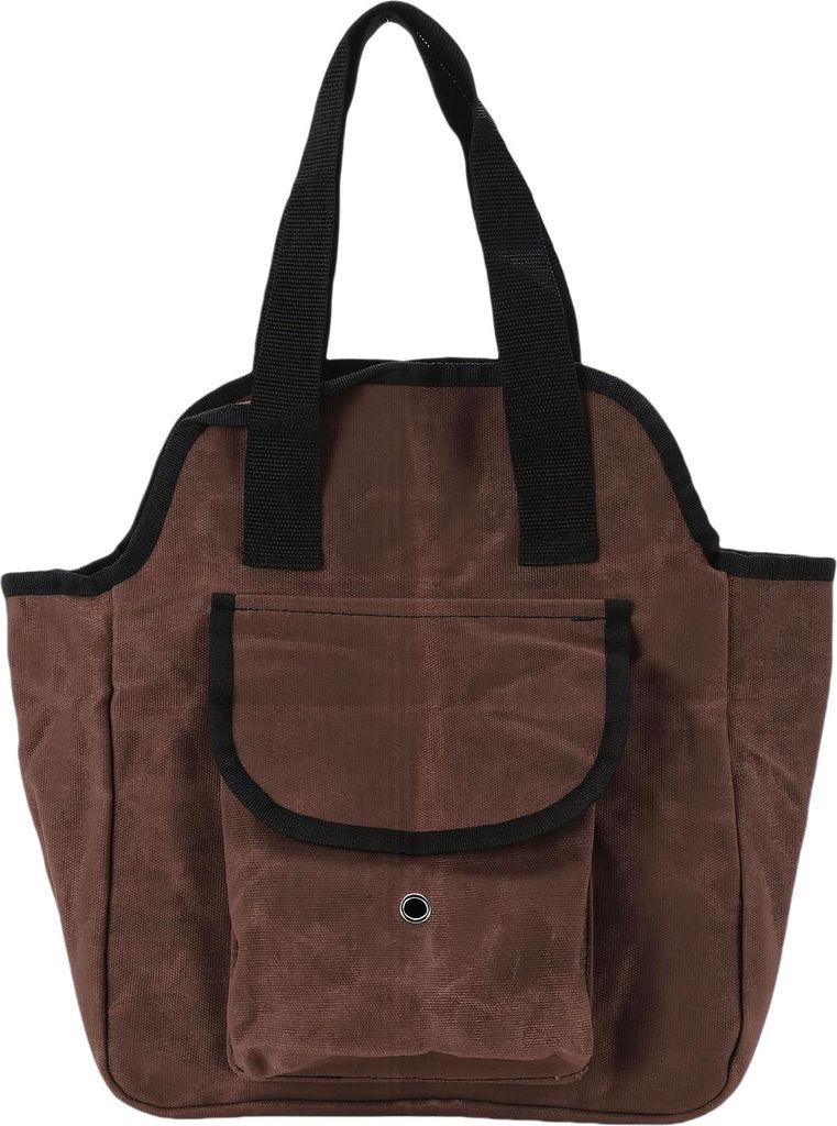 Gartengeräte-Tasche aus gewachstem Canvas mit 6 Innen- und 3 Außentaschen, vielseitig einsetzbar für die Gartenarbeit zu Hause, braun