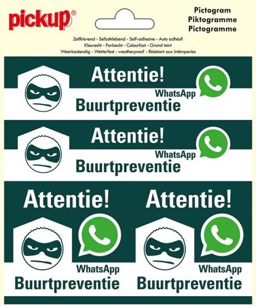 Protection Voisinage WhatsApp Panneau 15x15 cm - Stop Incivilités x4 Unités