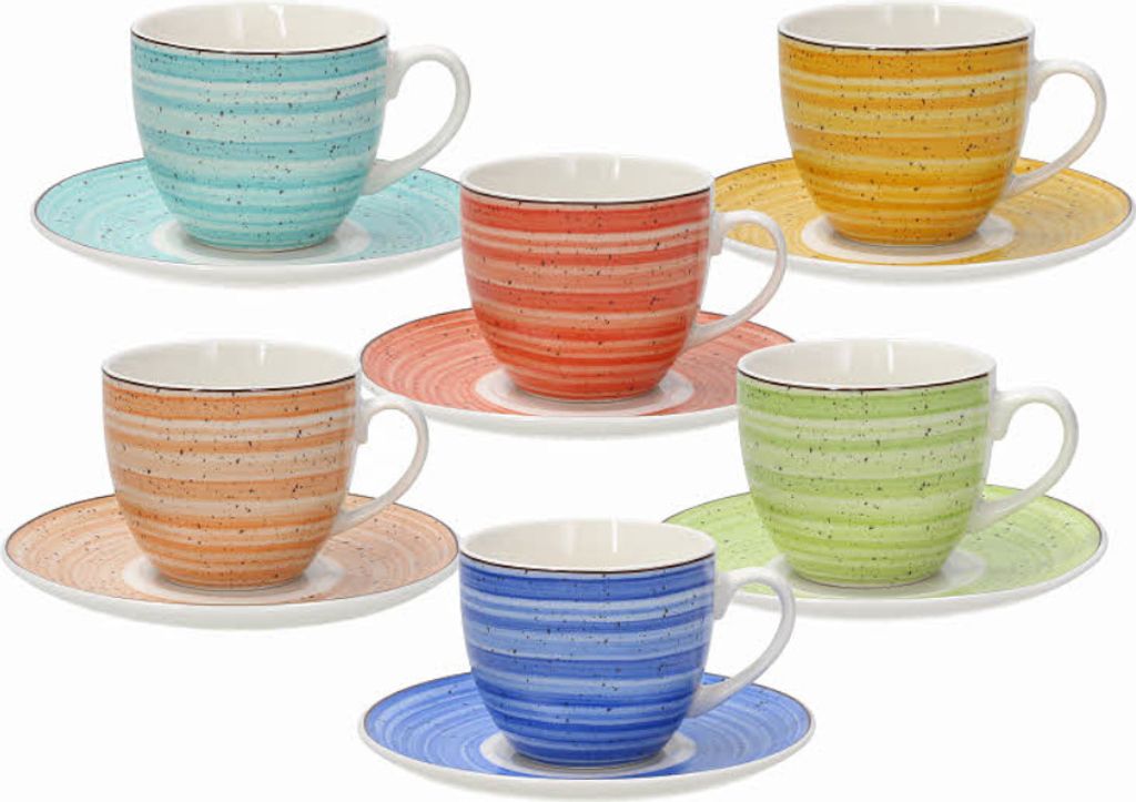 set di 6 tazze da caffè/tè IRIS Kaleido con piattino Immagine del prodotto 