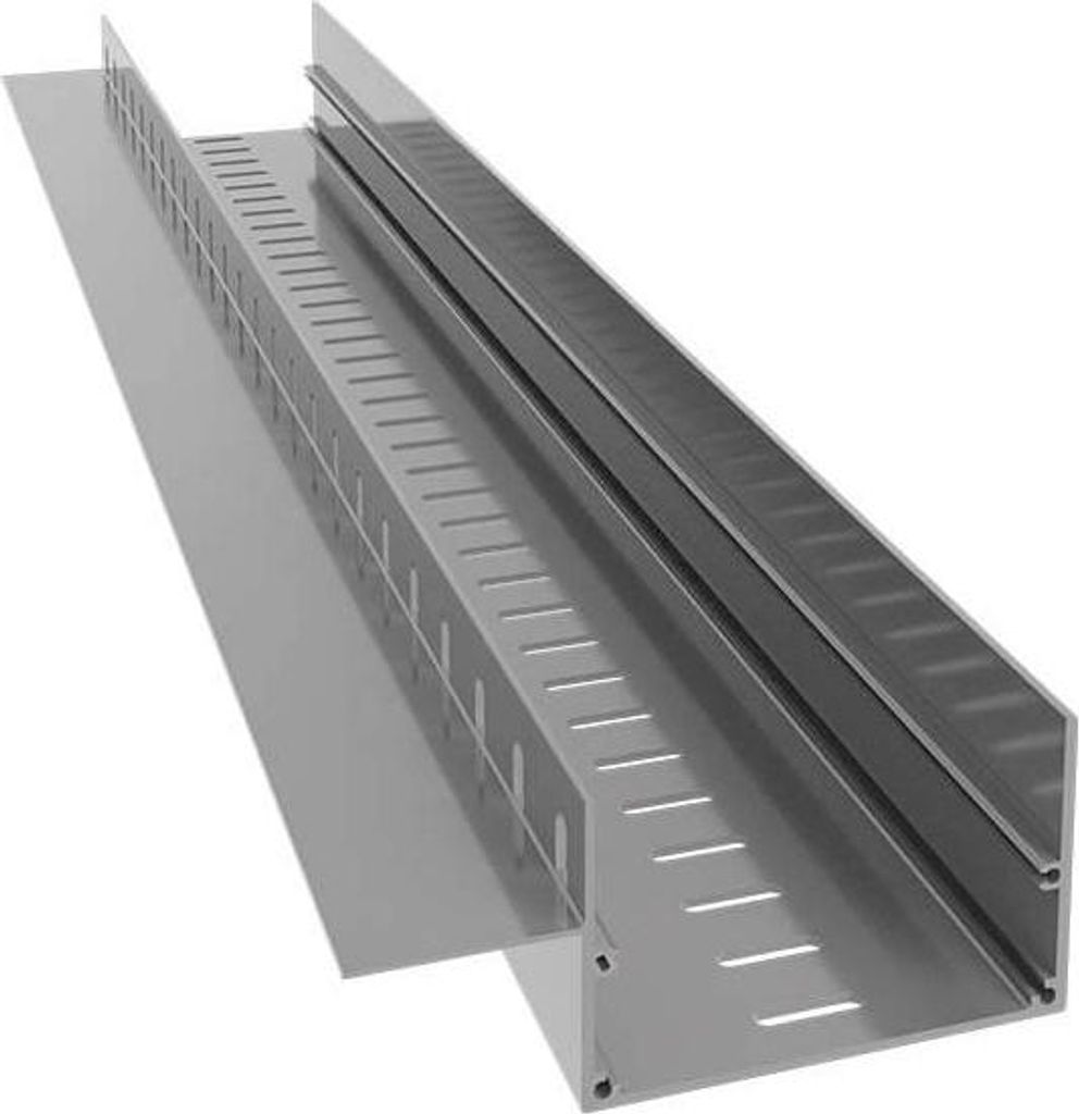 Renoplast Aluminium Lineares Profil RenoDrain für belüftete Terrassen auf gleicher Höhe mit dem Boden, Lineare Wasserableitung, Profil 200cm