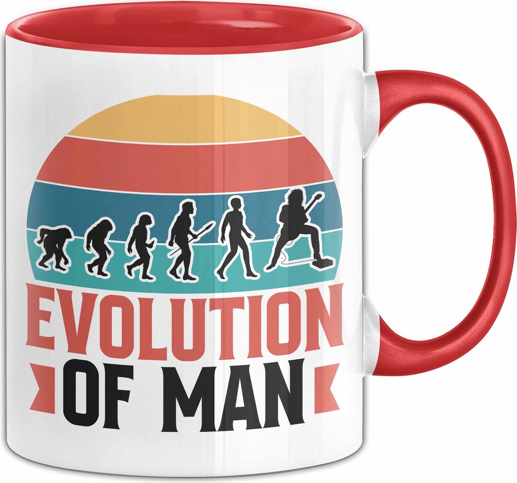 Gitarrenspieler Geschenk Tasse Gitarre Evolution Of A Man Produktbild 