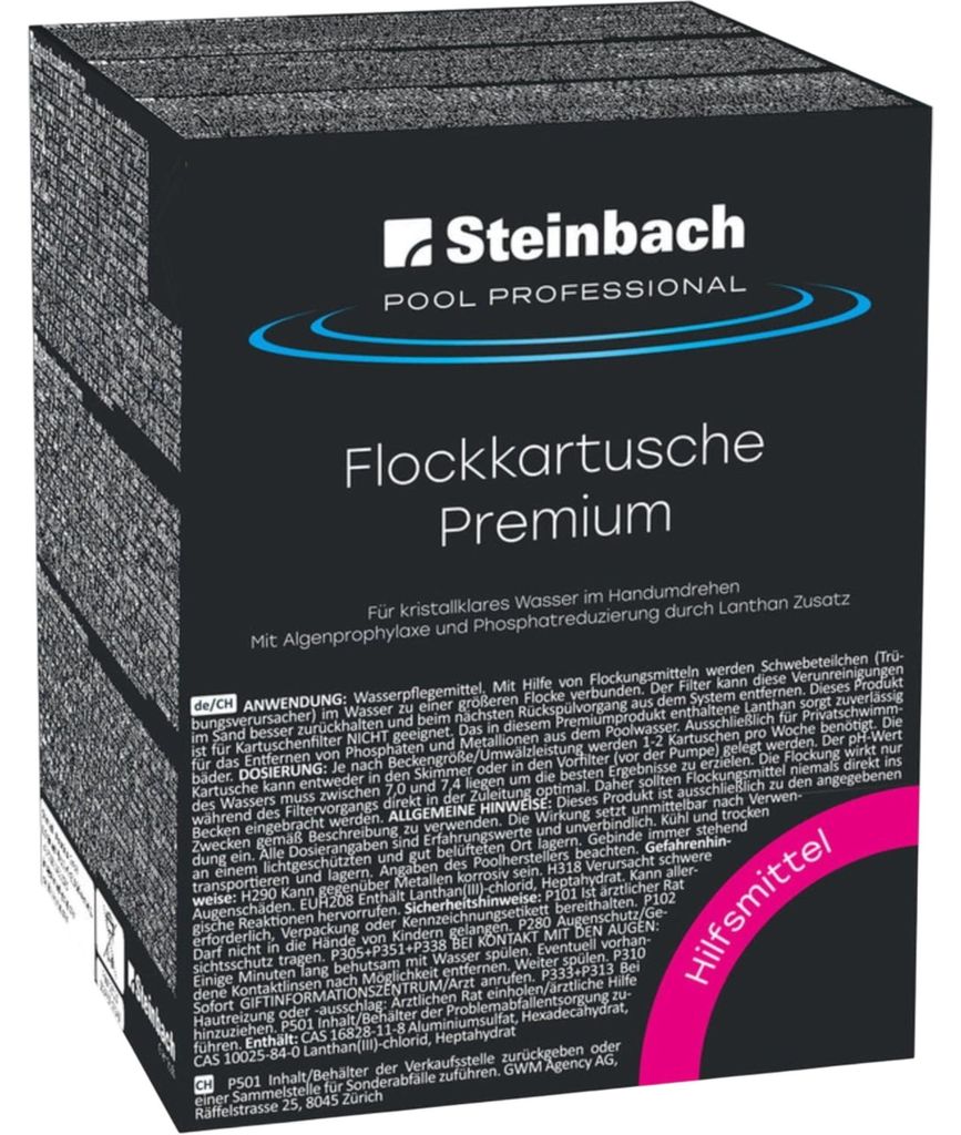 Steinbach Flockkartusche Premium 8 x 125 g Poolchemie, Produktbild 