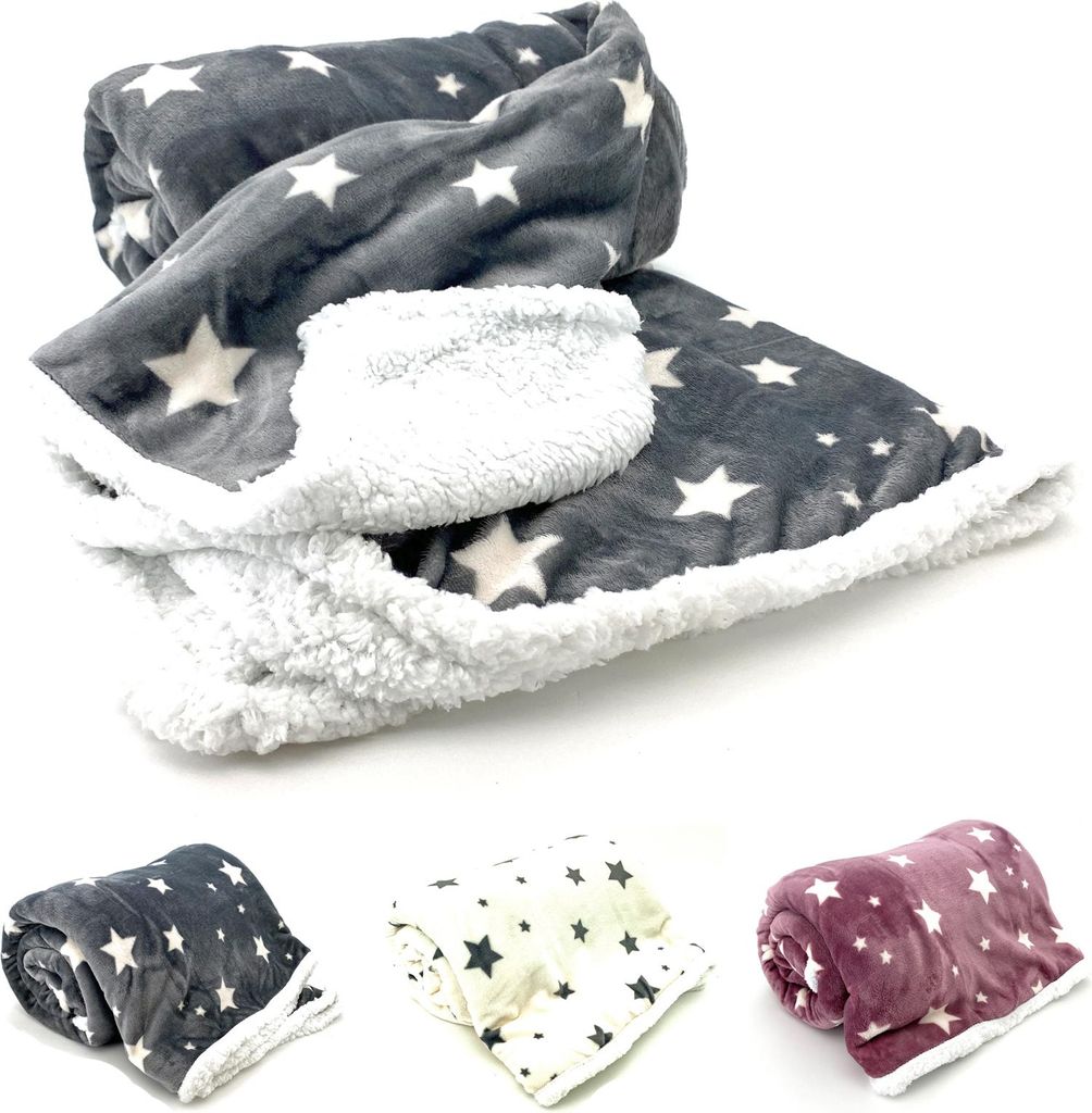 heimtexland ® velvety soft plyšová deka hvězdy měkký flanel Obrázek produktu 