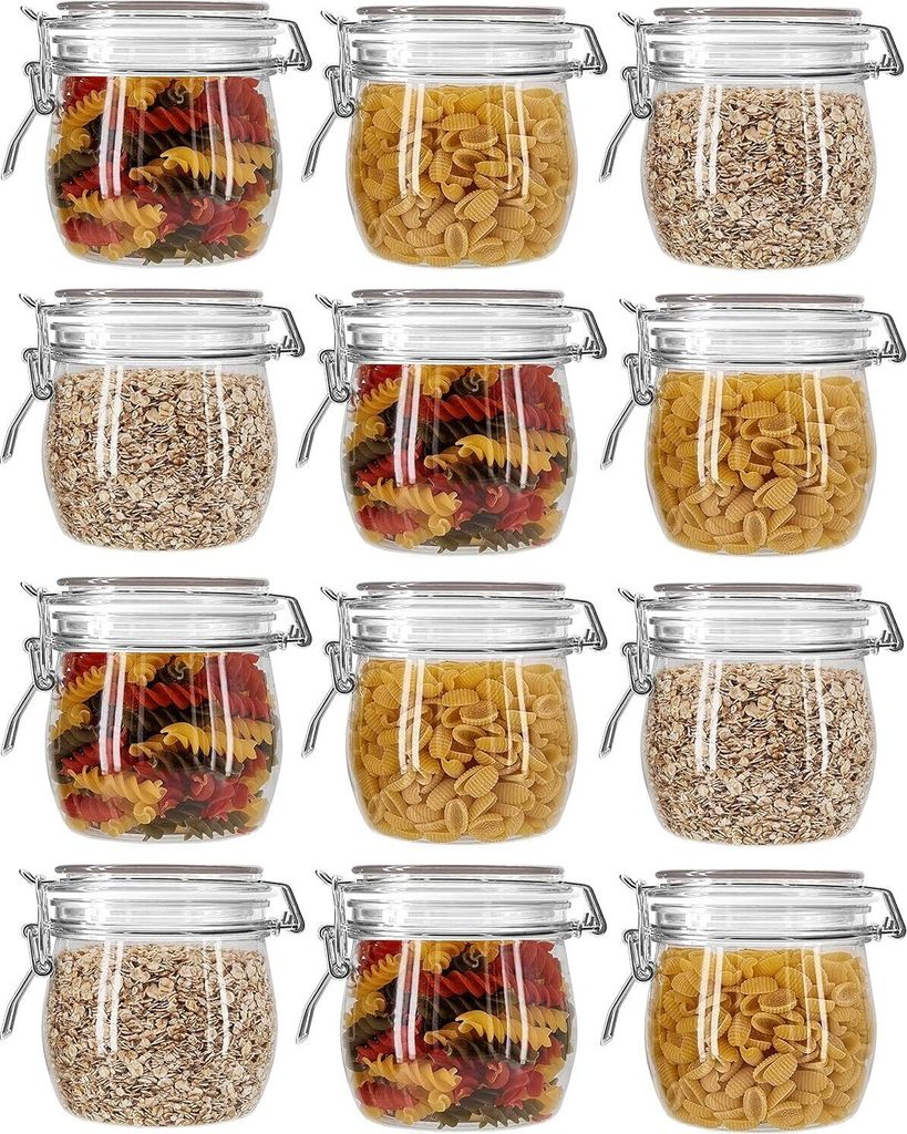 Vorratsglas Einmachglas mit Bügelverschluss KUNSTSTOFF 12er Set 560 ml