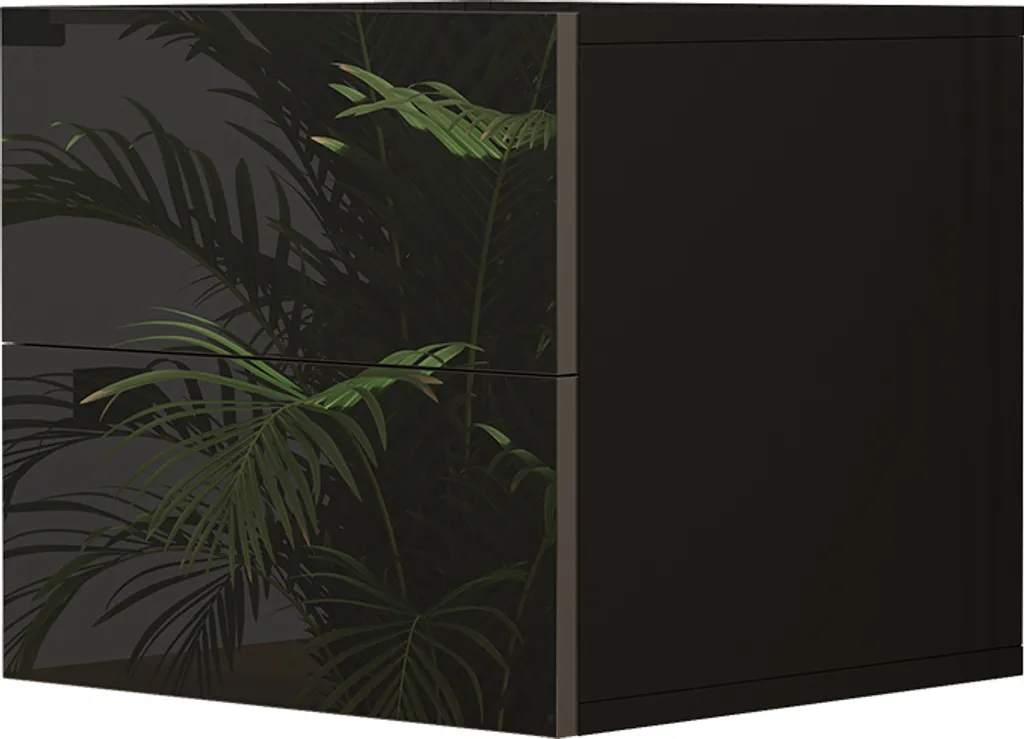Table de chevet Vicco Sofie Noir Haute brillance 49.6x51.2cm Model 40423