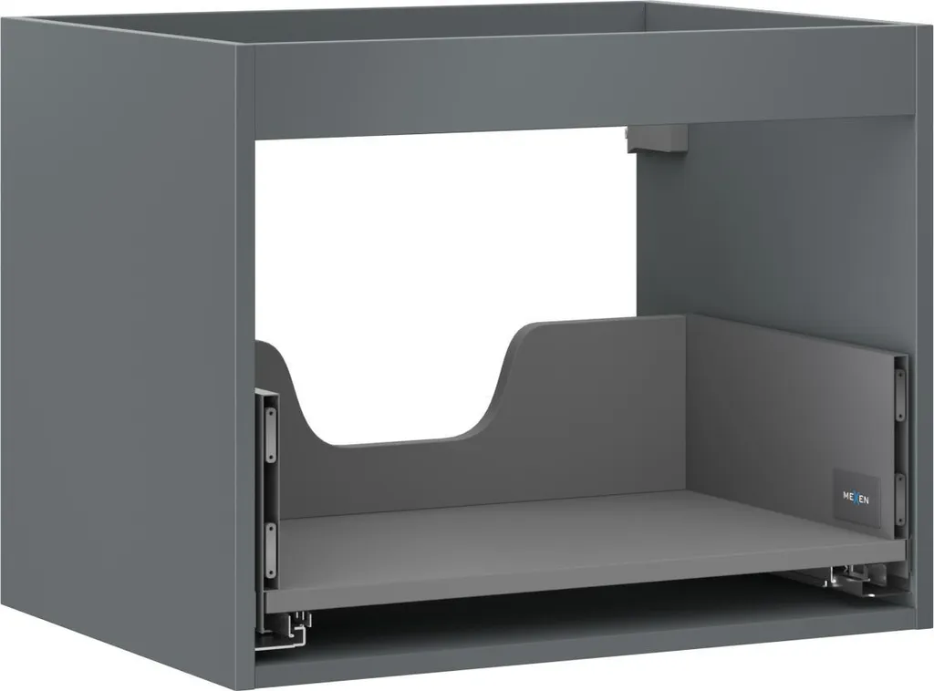 Meuble Sous-Lavabo 60 cm Graphite Mat avec Tiroir à Fermeture Silencieuse